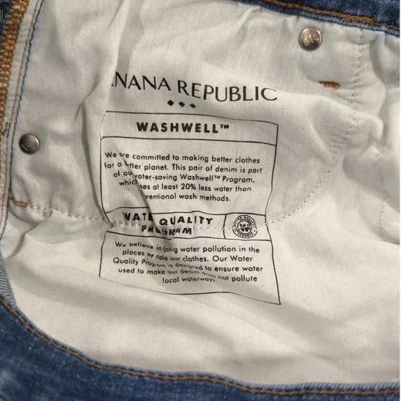 Banana Republic Factory High-Rise Wide-Leg Jeans Dark Wash Blue 33/16 Stretch - Picture 9 of 9